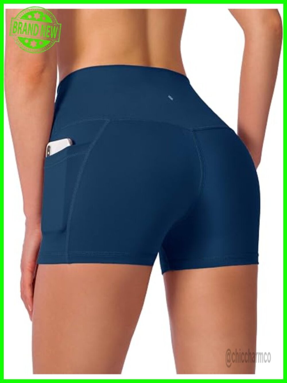 High Waist Yoga Shorts with Side Pockets Tummy Control 5"